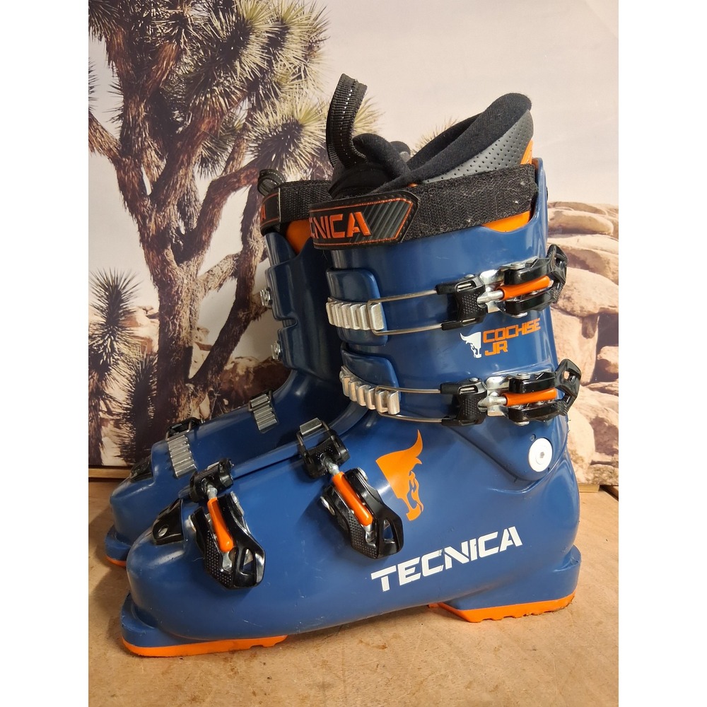 Tecnica Cochise Jr Blue Orange Downhill Ski Boots Size 26.0 26.5 308mm